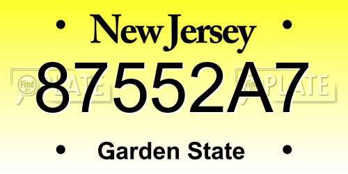87552A7 New Jersey License Plate