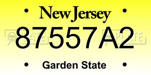 87557A2 New Jersey License Plate