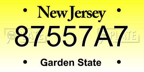 87557A7 New Jersey License Plate