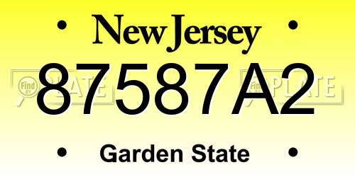 87587A2 New Jersey License Plate