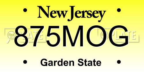 875MOG New Jersey License Plate