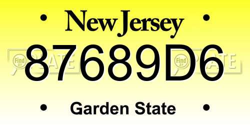 87689D6 New Jersey License Plate