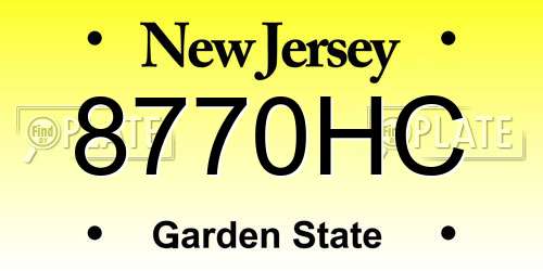 8770HC New Jersey License Plate