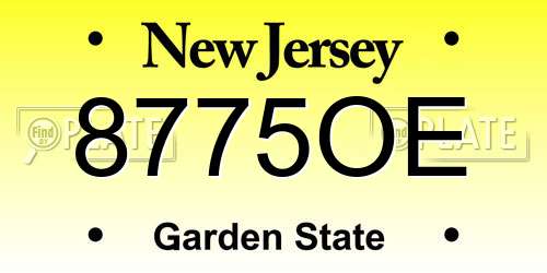 8775OE New Jersey License Plate