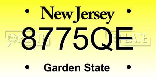 8775QE New Jersey License Plate