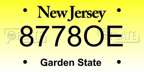 8778OE New Jersey License Plate