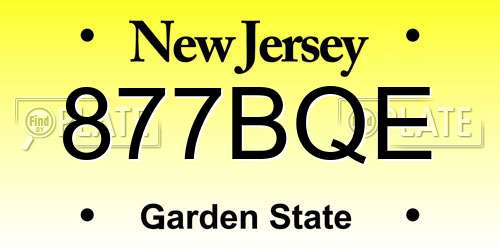 877BQE New Jersey License Plate