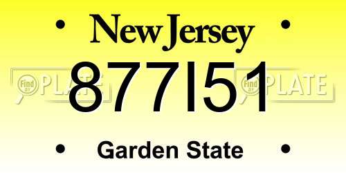877I51 New Jersey License Plate