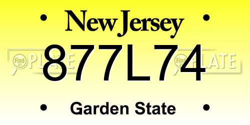 877L74 New Jersey License Plate