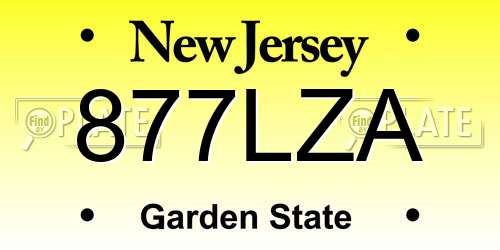 877LZA New Jersey License Plate