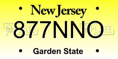 877NNO New Jersey License Plate