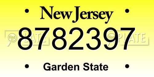 8782397 New Jersey License Plate