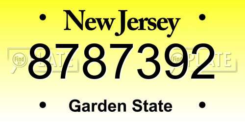 8787392 New Jersey License Plate