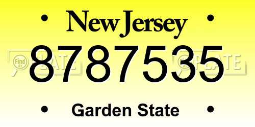 8787535 New Jersey License Plate