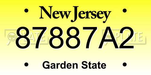 87887A2 New Jersey License Plate