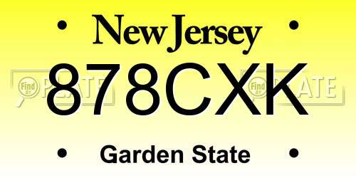 878CXK New Jersey License Plate