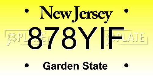 878YIF New Jersey License Plate