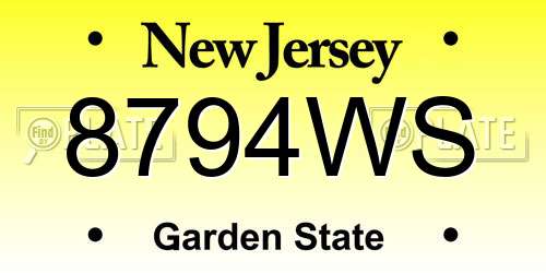 8794WS New Jersey License Plate
