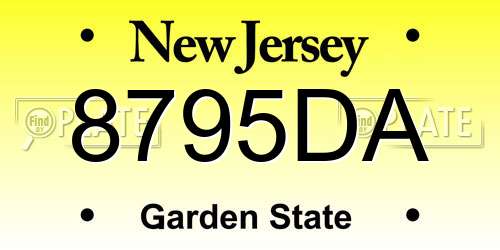 8795DA New Jersey License Plate