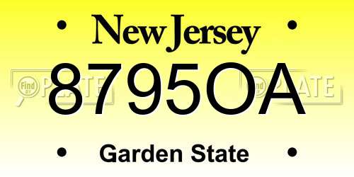 8795OA New Jersey License Plate