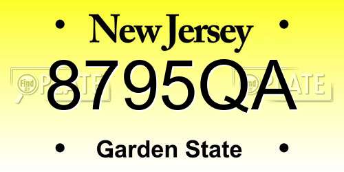 8795QA New Jersey License Plate