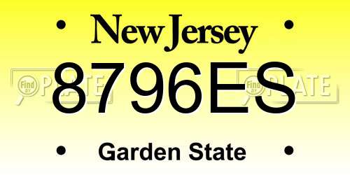 8796ES New Jersey License Plate