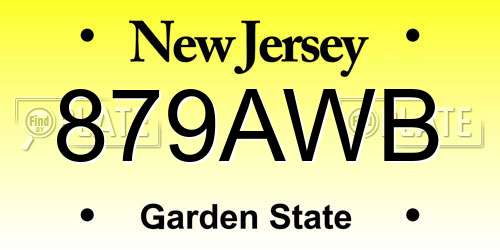 879AWB New Jersey License Plate