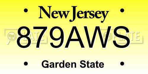 879AWS New Jersey License Plate
