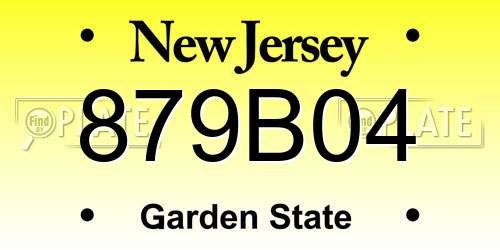 879B04 New Jersey License Plate