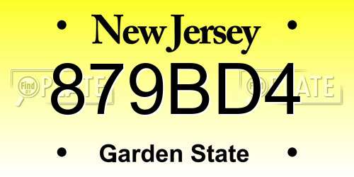 879BD4 New Jersey License Plate