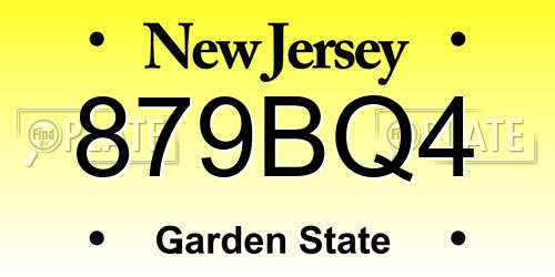 879BQ4 New Jersey License Plate