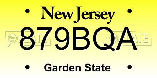 879BQA New Jersey License Plate