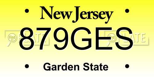 879GES New Jersey License Plate