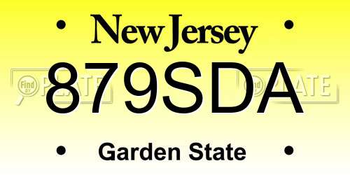 879SDA New Jersey License Plate