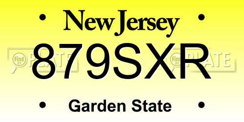 879SXR New Jersey License Plate
