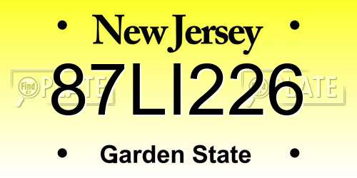 87LI226 New Jersey License Plate