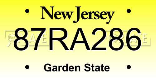 87RA286 New Jersey License Plate