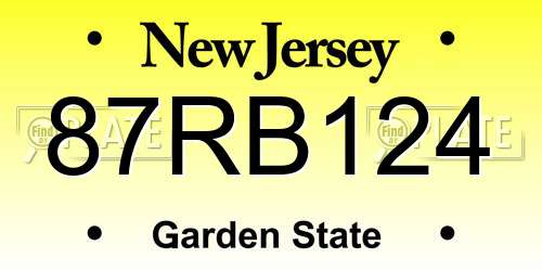 87RB124 New Jersey License Plate