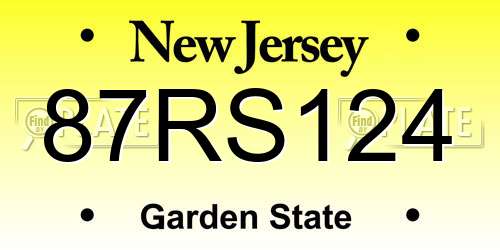 87RS124 New Jersey License Plate