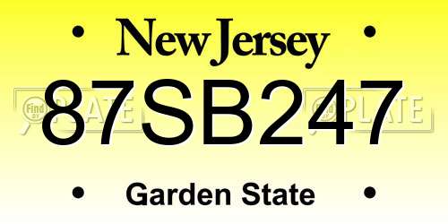 87SB247 New Jersey License Plate