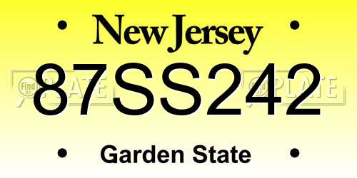 87SS242 New Jersey License Plate