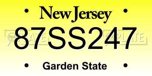 87SS247 New Jersey License Plate