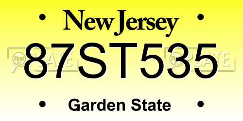 87ST535 New Jersey License Plate