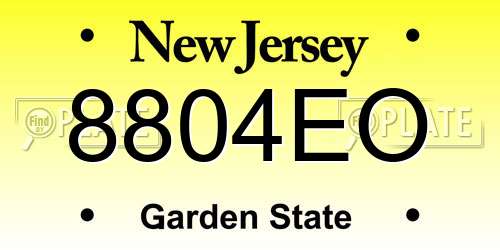 8804EO New Jersey License Plate