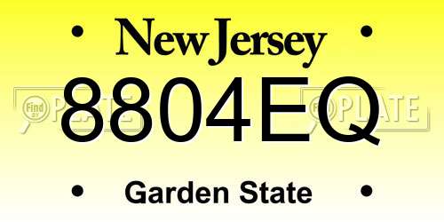 8804EQ New Jersey License Plate
