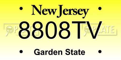 8808TV New Jersey License Plate