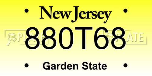 880T68 New Jersey License Plate