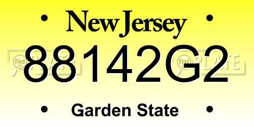 88142G2 New Jersey License Plate