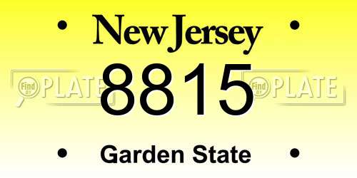 8815 New Jersey License Plate