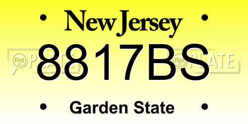 8817BS New Jersey License Plate
